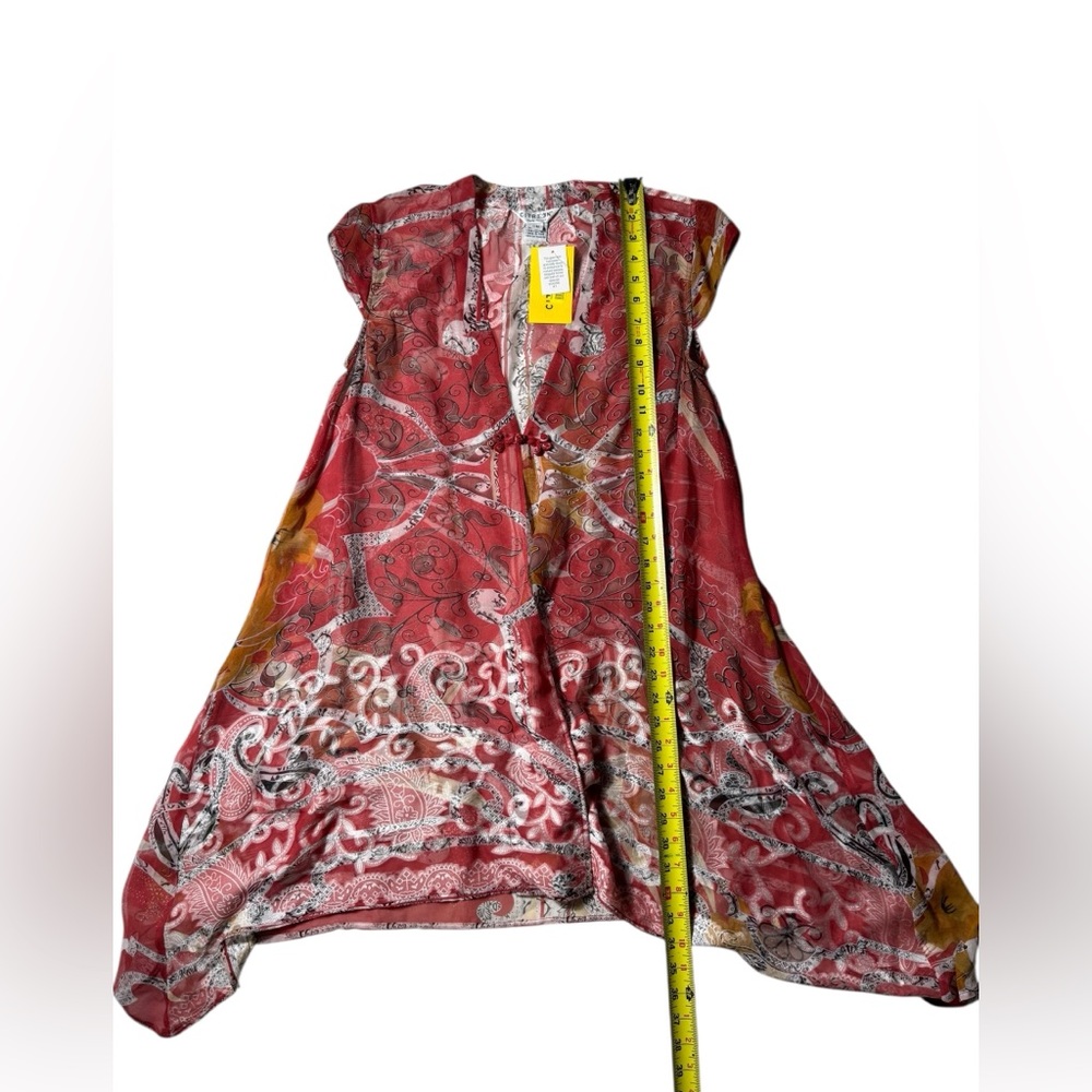 Citron Santa Monica Silk Tunic Cover Up Paisley Womens Medium Summer Resort NWT - Picture 4 of 5